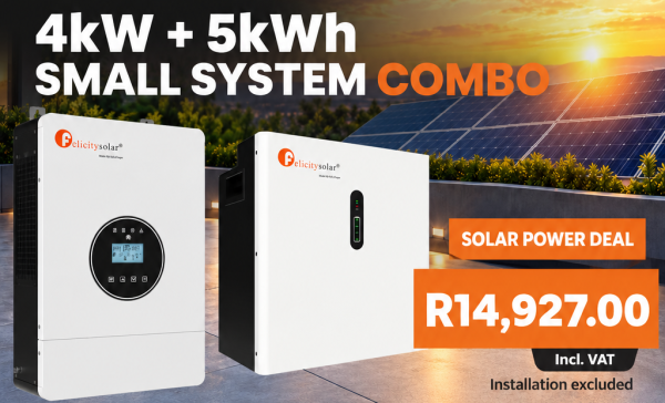 4kW + 5kWh Small System Combo – 4kW 24V Inverter & 5.12kWh Lithium Battery