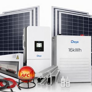 12kW Deye Hybrid Solar System with 16kWh Lithium Battery & 12 Solar Panels – Installation Included