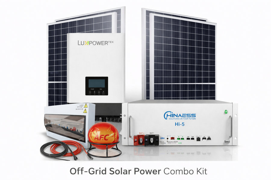 5kW Luxpower Hybrid Solar System with 5.12kWh HinaESS Lithium Battery & 6 Solar Panels – Installation Included