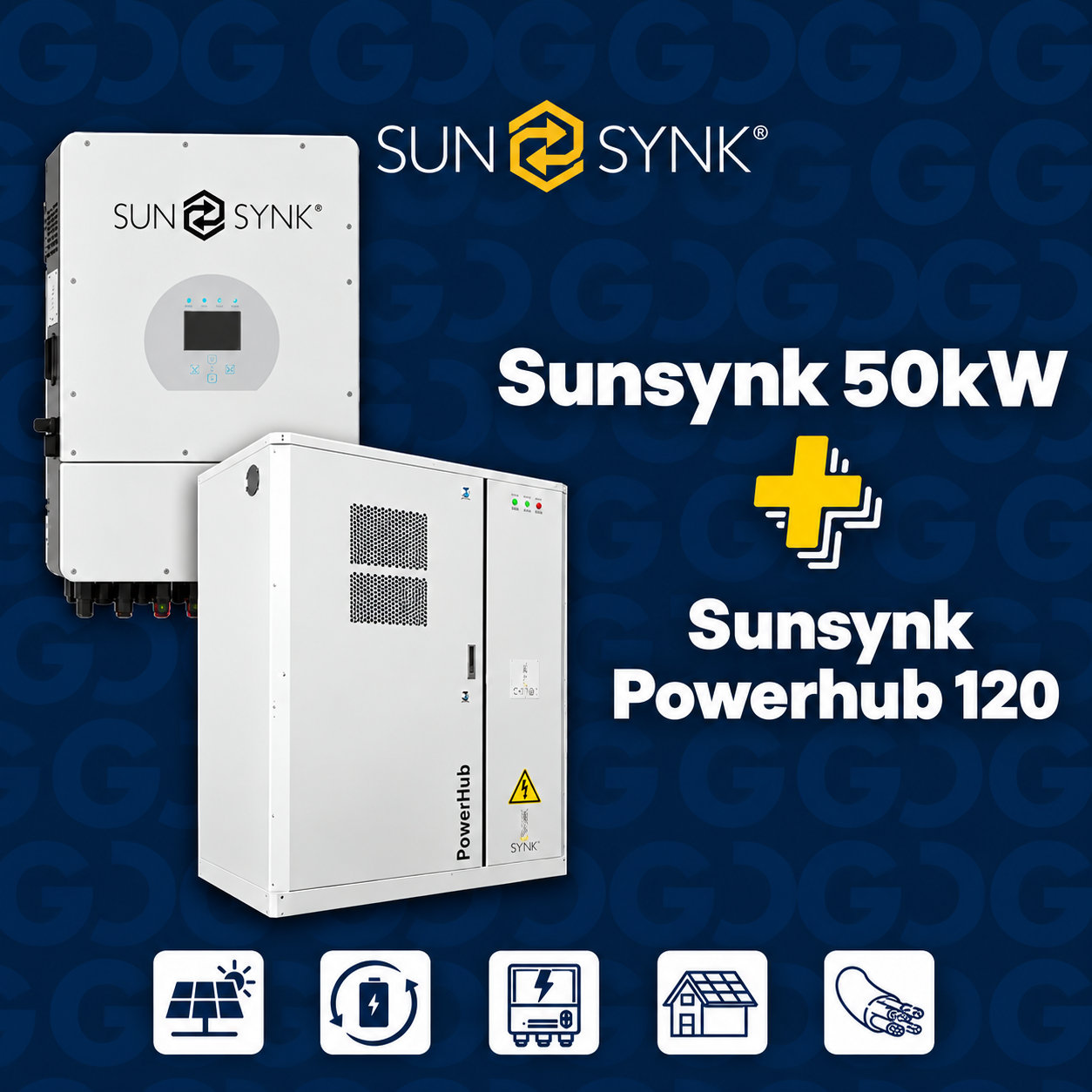 Sunsynk 50 kW Inverter + Powerhub 120 Battery Storage Package