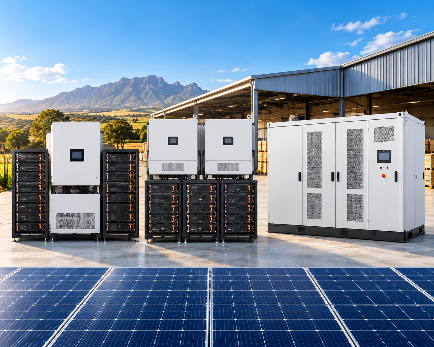 Commercial solar and battery storage systems